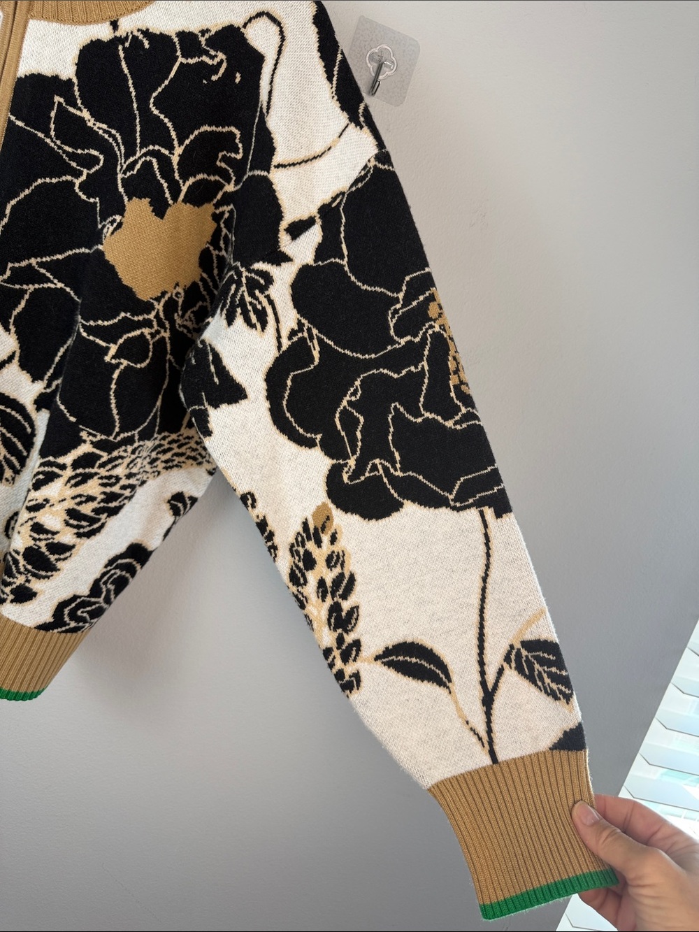 Anthropologie Maeve Montana Mock Neck Half Zip Sweater Medium Floral Cozy Office - Picture 9 of 16